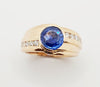 SJ2710 - Blue Sapphire with Diamond Ring Set in 18 Karat Rose Gold Settings