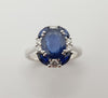 SJ1290 - Blue Sapphire with Diamond Ring Set in 18 Karat White Gold Settings