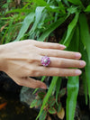 SJ1291 - Pink Sapphire with Diamond Ring Set in 18 Karat White Gold Settings