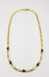 SJ1391 - Cabochon Blue Sapphire Necklace Set in 18 Karat Gold Settings