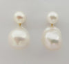 JE0426R - Fresh Water Pearl Earrings Set in 18 Karat Gold Setting