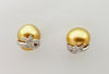 JE0363U - Golden South Sea Pearl & Diamond Earrings Set in 18 Karat White Gold Setting