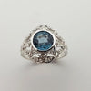 SJ6093 - Blue Sapphire with Diamond Ring Set in 18 Karat White Gold Settings