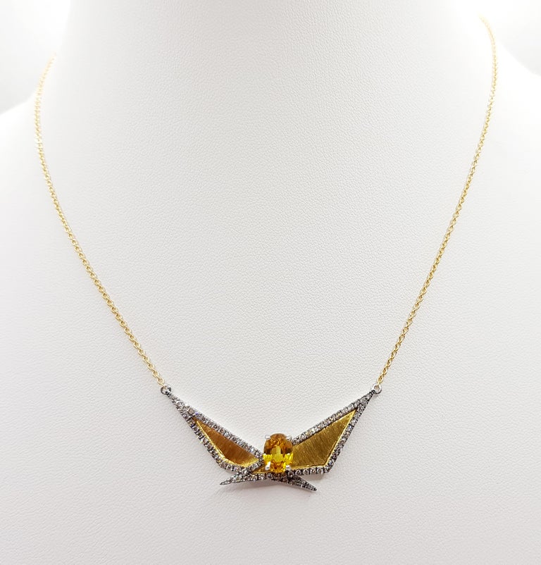 SJ1206 - Yellow Sapphire, Brown Diamond Necklace Set in 18 Karat Gold by Kavant & Sharart