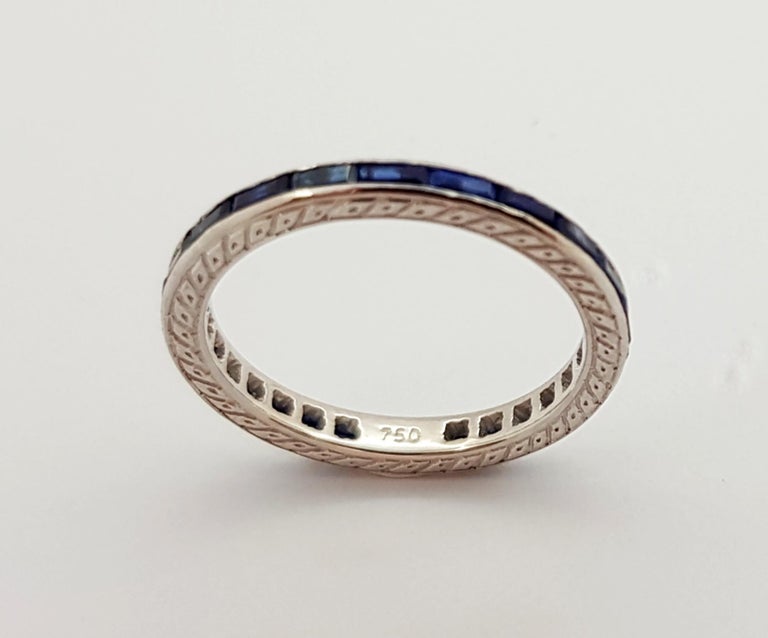 SJ2665 - Blue Sapphire Eternity Ring Set in 18 Karat White Gold Settings