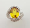 SJ1151 - Yellow Sapphire with Diamond Ring Set in 18 Karat White Gold Settings