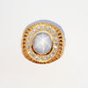 SJ1275 - Blue Star Sapphire with Diamond Ring Set in 18 Karat Rose Gold Settings