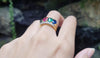 JR0811V - Emerald, Ruby, Blue & Green Sapphire with Diamond Ring Set in 18 Karat Gold Setting