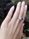 SJ1231 - GIA Certified 3 Cts Blue Sapphire with Diamond Ring Set in 18 Karat White Gold