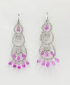 SJ1235 - Pink Sapphire with Diamond Earrings Set in 18 Karat White Gold Settings