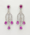 SJ1233 - Pink Sapphire with Diamond Earrings Set in 18 Karat White Gold Settings