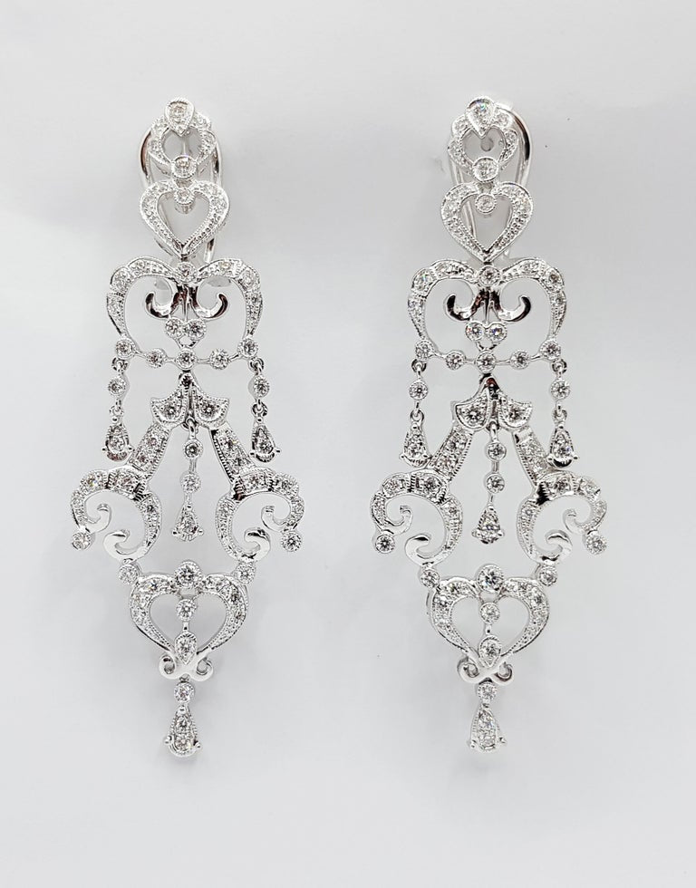 SJ1146 - Diamond Earrings Set in 18 Karat White Gold Settings