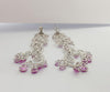 SJ1146 - Pink Sapphire with Diamond Earrings Set in 18 Karat White Gold Settings