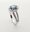 SJ2984 - Blue Sapphire with Diamond Ring Set in 18 Karat White Gold Settings