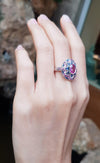JR0301P - Pink Sapphire & Blue Sapphire Ring Set in 18 Karat White Gold Setting