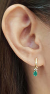 SJ2685 - Emerald with Diamond Earrings Set in 14 Karat Gold Settings