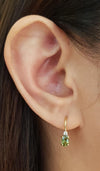 SJ2968 - Green Sapphire with Diamond Earrings Set in 18 Karat Gold Settings