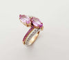SJ2685 - Pink Sapphire and Diamond Ring Set in 18 Karat White / Rose Gold Settings
