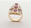 SJ2525 - Ruby with Diamond Ring Set in 18 Karat Rose Gold Settings