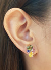 JE0287P - Rainbow Colour Sapphire Earrings Set in 18 Karat White Gold Settings