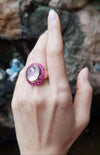 SJ2685 - Rose Quartz with Pink Sapphire Ring Set in 18 Karat Rose Gold Settings
