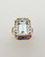 SJ2984 - Aquamarine with Blue Sapphire Ring Set in 18 Karat Rose Gold Settings