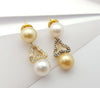 JE0487R - South Sea Pearl & Diamond Earrings Set in 18 Karat Gold Setting