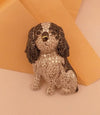 SJ1833 - Diamond and Black Diamond Dog Brooch Set in 18 Karat Gold Settings