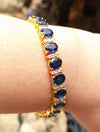 SJ6048 - Blue Sapphire with Diamond Bracelet Set in 18 Karat Gold Settings