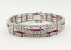 SJ2257 - Ruby with Diamond Bracelet Set in 18 Karat White Gold Settings