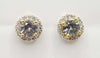 SJ3263 - White Sapphire & Diamond Earrings Set in 18 Karat Gold Setting