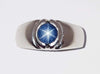 SJ2689 - Blue Star Sapphire Ring Set in 18 Karat White Gold Settings