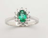 SJ2828 - Emerald with Diamond Ring Set in 18 Karat White Gold Settings