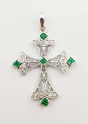 SJ2785 - Emerald  with Diamond Pendant set in 18 Karat White Gold Settings