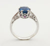 SJ2893 - Blue Sapphire with Ruby and Diamond Ring Set in 18 Karat White Gold Settings