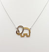 SJ3043 - Blue Sapphire and Yellow Sapphire Elephant Necklace set in Silver Settings