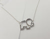 SJ3164 - Black Sapphire Elephant Necklace set in Silver Settings
