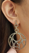 SJ3168 - Green Sapphire Earrings set in Silver Settings