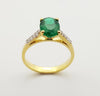 JR0138W - Emerald & Diamond Ring Set in 18 Karat Gold Setting