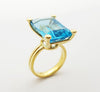 SJ2952 - Blue Topaz Ring Set in 18 Karat Gold Settings