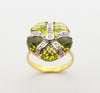 SJ2872 - Peridot with Diamond Ring Set in 14 Karat Gold Settings