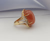 SJ2906 - Moonstone, Orange Sapphire and Diamond Ring Set in 14 Karat Gold Settings