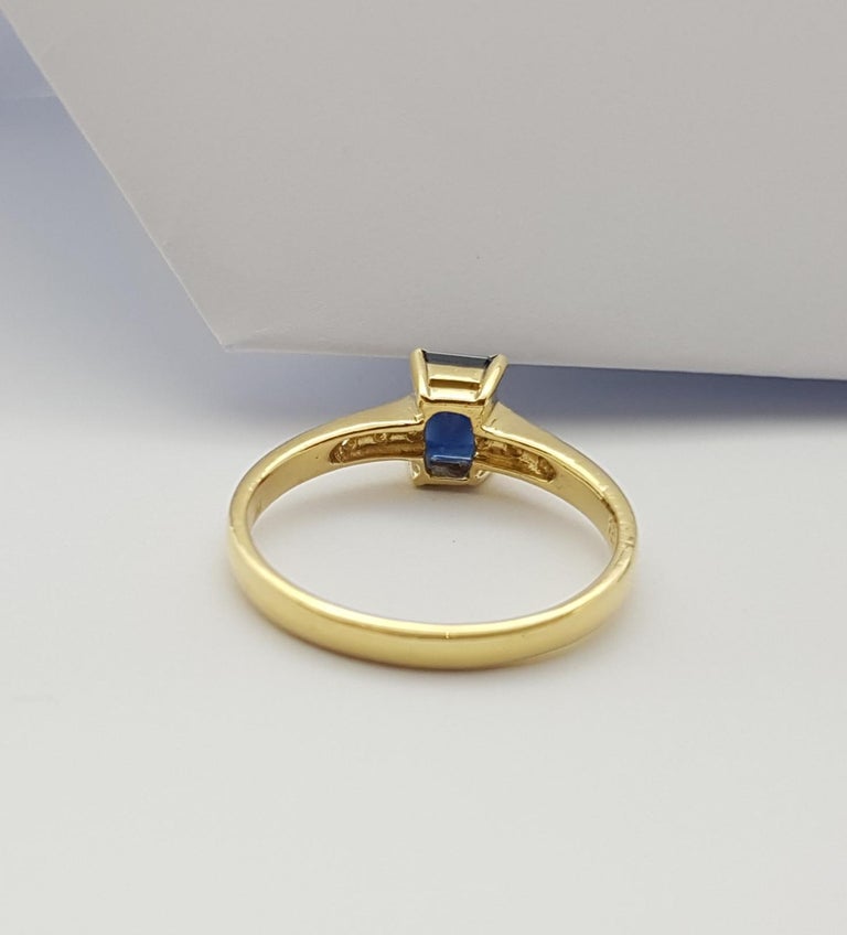 SJ2953 - Blue Sapphire with Diamond Ring Set in 18 Karat Gold Settings