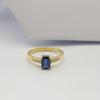 SJ2953 - Blue Sapphire with Diamond Ring Set in 18 Karat Gold Settings