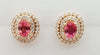 SJ2525 - Pink Sapphire with Diamond Earrings Set in 18 Karat Rose Gold Settings
