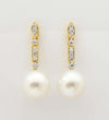 JE0067P - South Sea Pearl & Diamond Earrings Set in 18 Karat Gold Setting
