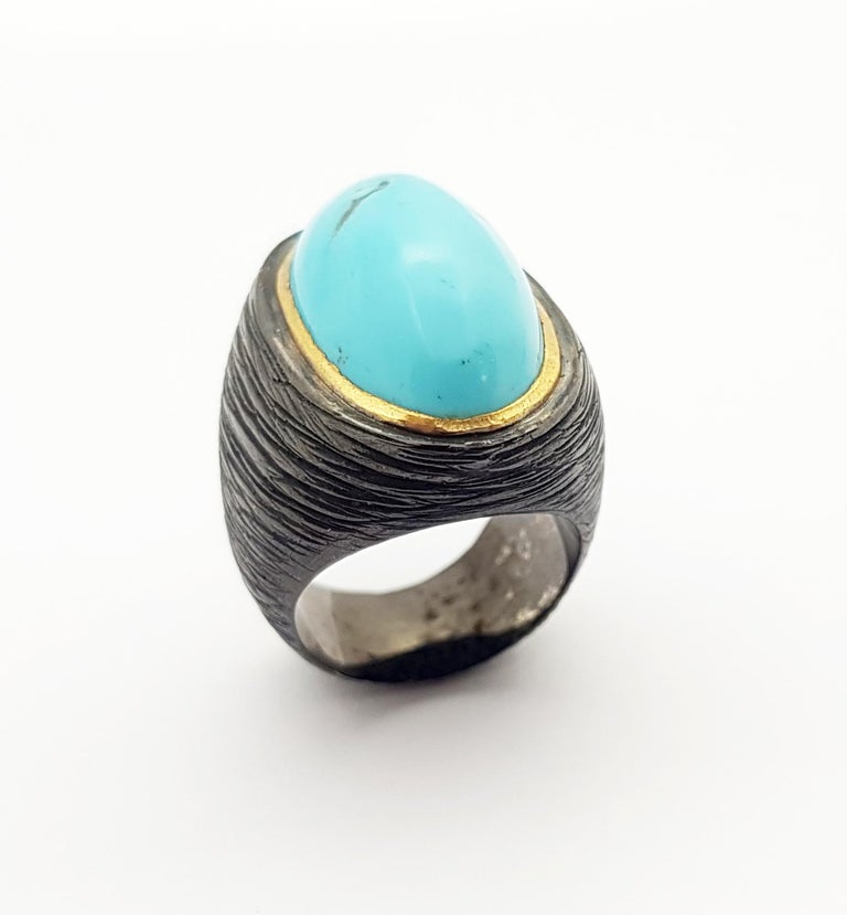 SJ3185 - Turquoise Ring set in Silver Settings