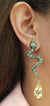 SJ3211 - Tsavorite, Cabochon Blue Sapphire and Lemon Quartz Earrings in Silver Settings