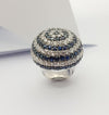 SJ3163 - White Sapphire and Blue Sapphire Ring set in Silver Settings