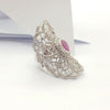 SJ6392 - Ruby with Cubic Zirconia Ring set in Silver Settings